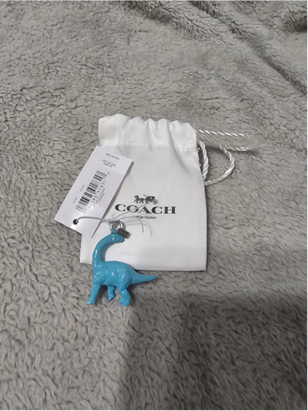 Women's Coach Dinosaur Bag Charm One Size Blue Silver